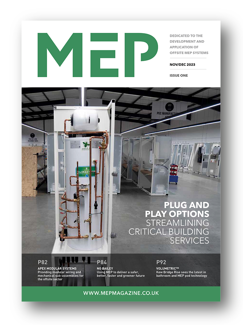 Front cover of MEP Magazine featuring latest innovations in MEP construction