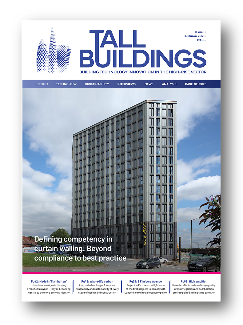 Front cover of Tall Buildings Magazine featuring latest innovations in Tall Building construction